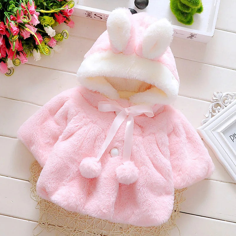 Newborn Infant Babys Girls Jacket Coat Snowsuit Winter Baby Clothes Fleece Hooded Cloak Outwear Baby Clothing