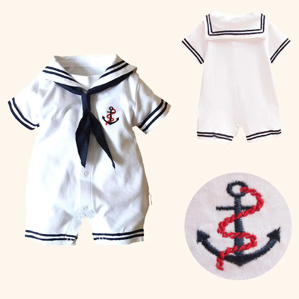 Newborn Baby Boy Clothes Rompers Summer Anchor Sailor Romper Jumpsuit Playsuit One Piece Baby Clothing Sunsuit