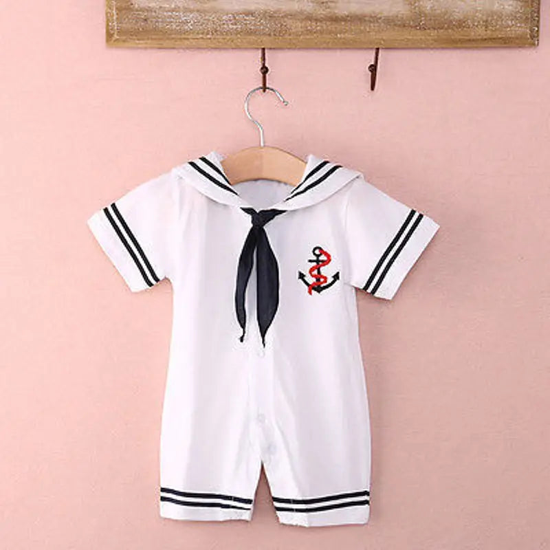 Newborn Baby Boy Clothes Rompers Summer Anchor Sailor Romper Jumpsuit Playsuit One Piece Baby Clothing Sunsuit