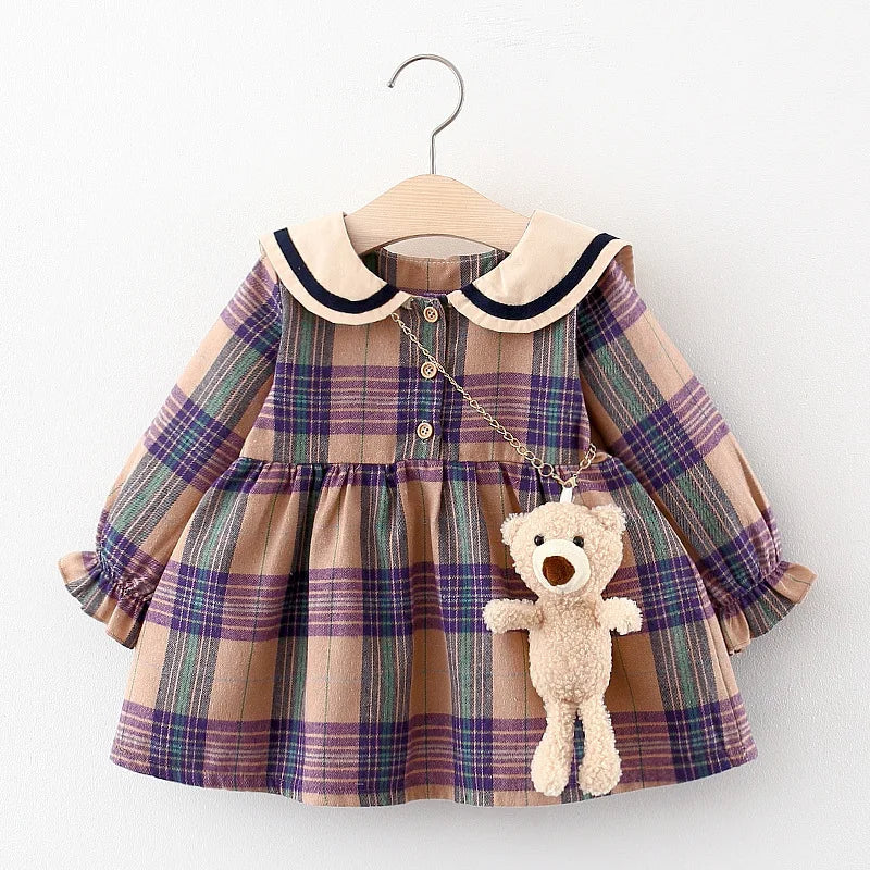 Mia~Mya~Mae Toddler Girls Princess Plaid Birthday Dresses For Infant Baby Clothing