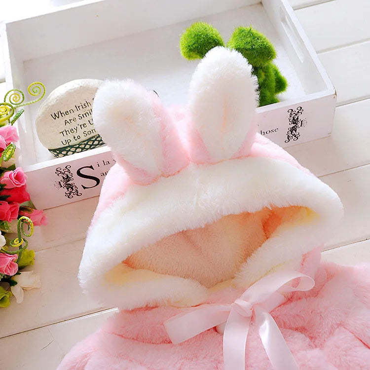 Newborn Infant Babys Girls Jacket Coat Snowsuit Winter Baby Clothes Fleece Hooded Cloak Outwear Baby Clothing