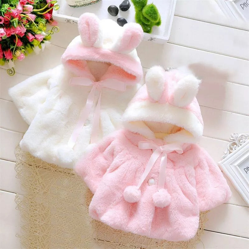 Newborn Infant Babys Girls Jacket Coat Snowsuit Winter Baby Clothes Fleece Hooded Cloak Outwear Baby Clothing