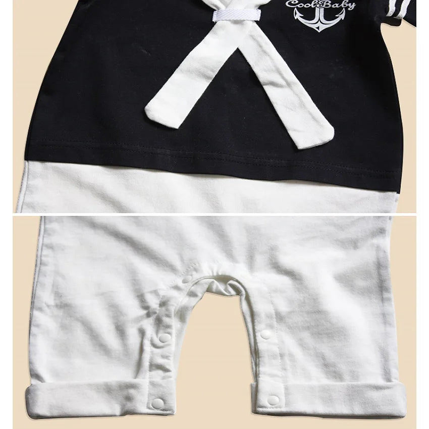 Mia~Mya~Mae 2024 Navy Sailor Newborn Clothes Baby Boys Jumpsuits Shortall 100% Cotton Seaman