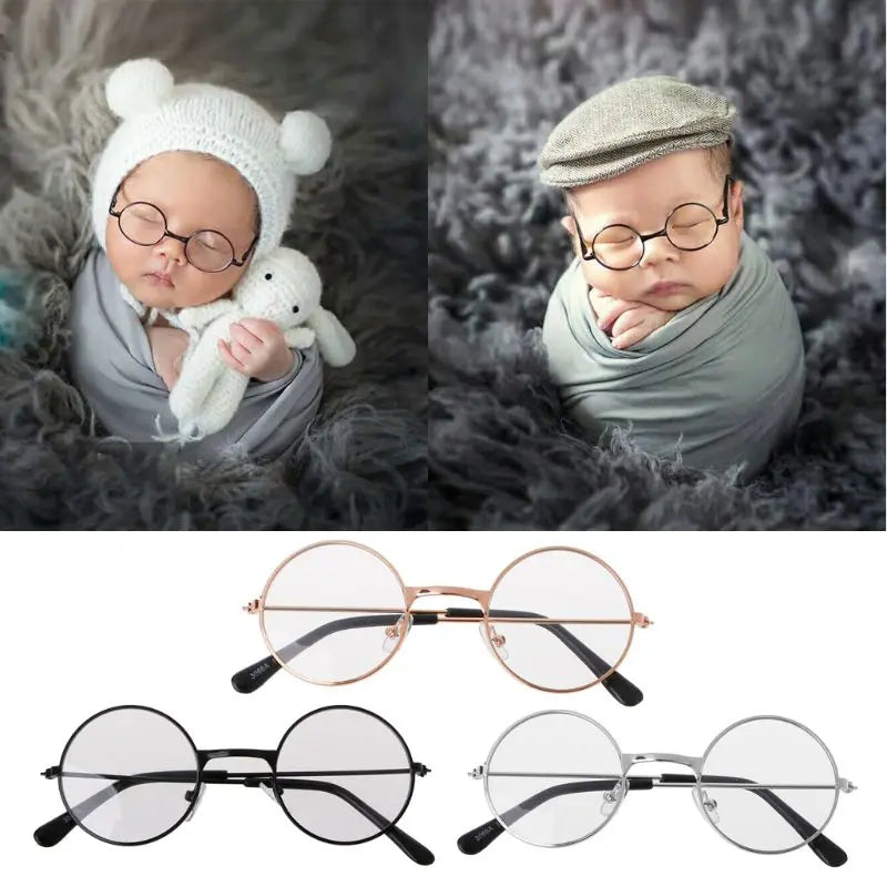 Newborn Baby Clothing Accessories Girl Boy Flat Glasses Photography Props Gentleman Studio Shoot