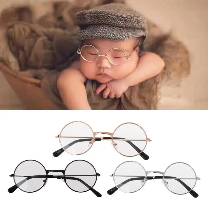 Newborn Baby Clothing Accessories Girl Boy Flat Glasses Photography Props Gentleman Studio Shoot