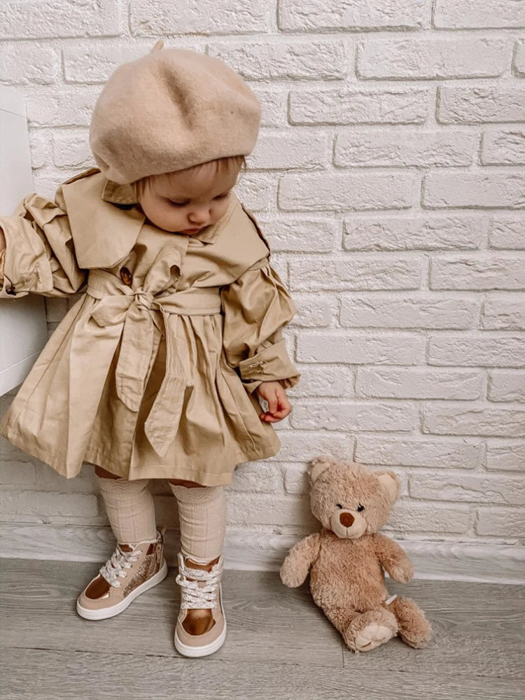 Moore Fashion Baby Trench Coat Cotton Autumn Spring Baby Girl Clothes Kids Jackets for Girls Coats Infant Outerwear.