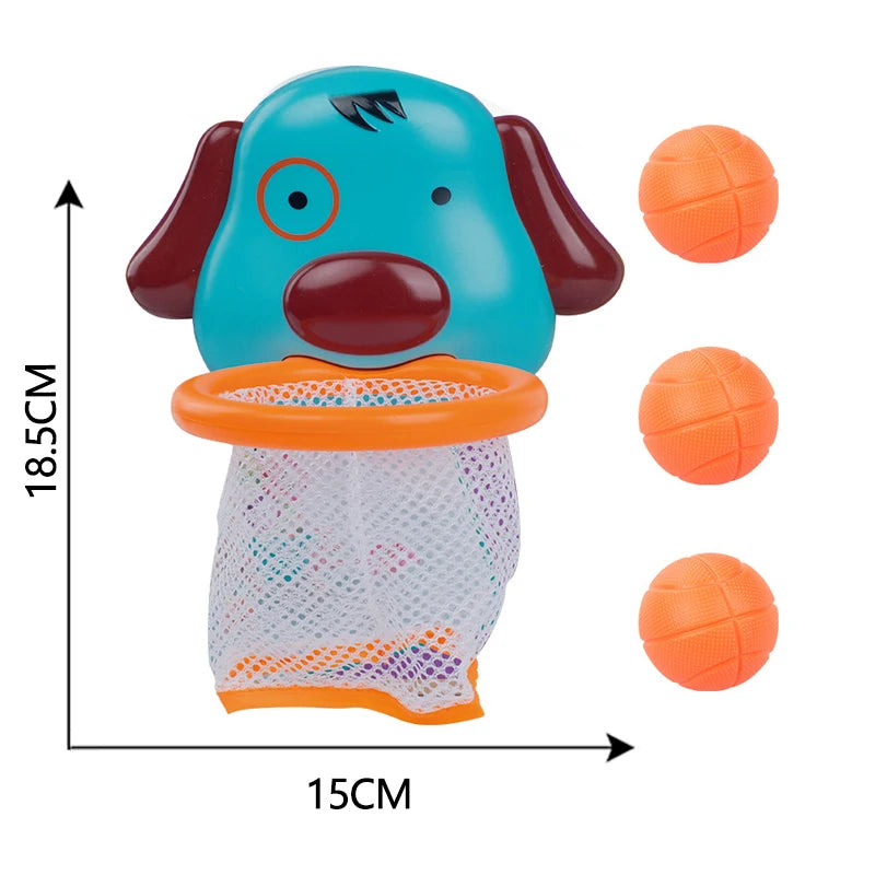 Baby Bath Toy Toddler Boy Water Toys Bathroom Bathtub Shooting Basketball Hoop with 3 Balls Kids Outdoor Play Set Cute Whale