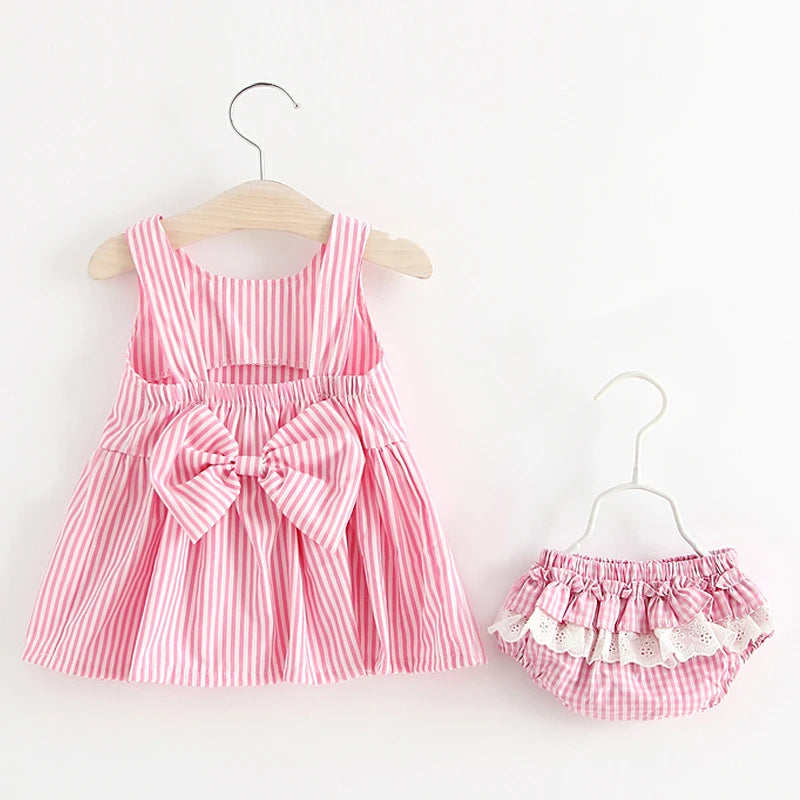 Mia~Mya~Mae 2023 Girls Cute Summer Sleeveless 2Piece Dress Set.