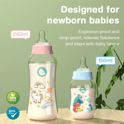 Baby Bottle Milk Bottle 150/240ml Baby Milk Bottle Silicone Pacifier BPA Free Newborn Baby Bottles