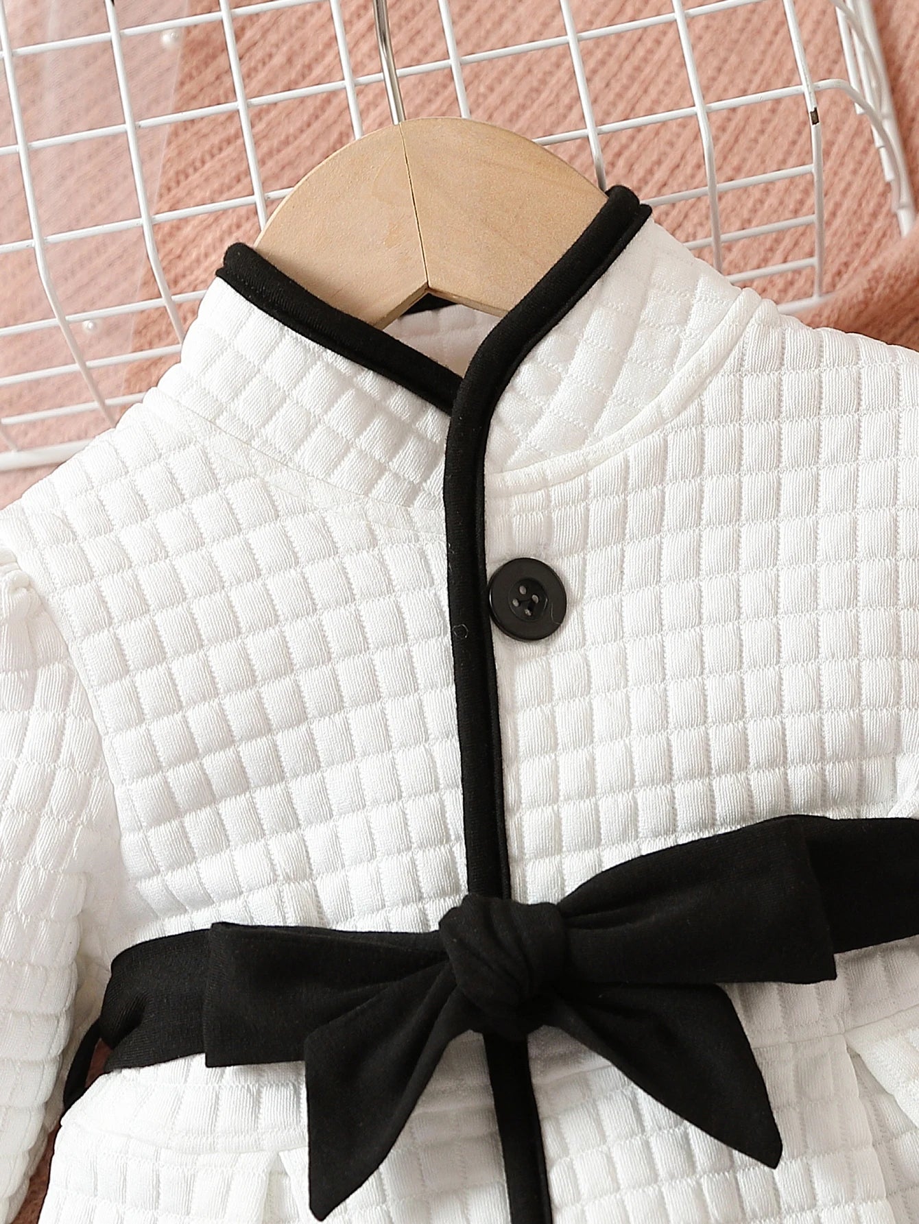 Mia~Mya~Mae Autumn And Winter Thermal Belted Dress Set Princess Coat Classic Black And White (Free Shipping)