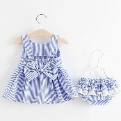 Mia~Mya~Mae 2023 Girls Cute Summer Sleeveless 2Piece Dress Set.