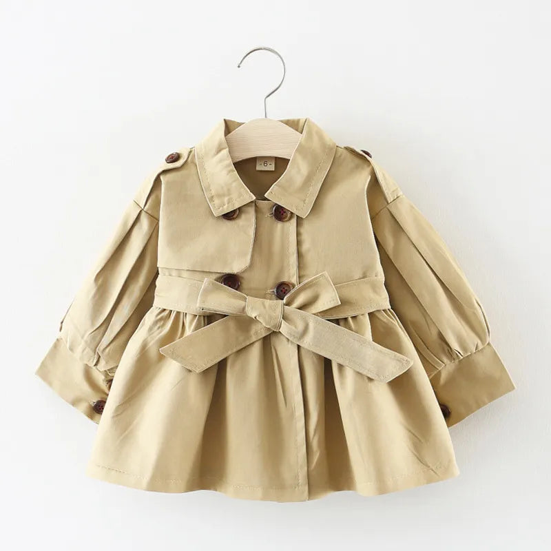 Moore Fashion Baby Trench Coat Cotton Autumn Spring Baby Girl Clothes Kids Jackets for Girls Coats Infant Outerwear.